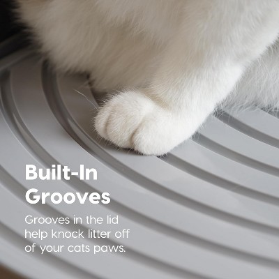 Modern Black and Gray Round Top Entry Cat Litter Box