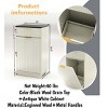 19" Tilt-Out Trash Can Cabinet with Drawer, 10-Gallon Wooden Garbage Bin with Wave-Textured Front for Kitchen Bathroom-3irtyhousy - 4 of 4