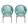 Set of 2 Woven Rattan Outdoor Lounge Chair with Rust Resistant Iron Frame, Modern Patio Chairs-3irtyhousy - 2 of 4