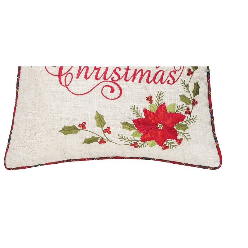 C&F Home Merry Christmas Poinsettia 18" x 18" Throw Pillow, 3 of 5