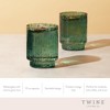 Twine Malachite Optic Glass Tumblers, Stackable Drinking Glasses, Perfect for Cocktails, Mocktails, Iced Coffee, 10 oz, Set of 2, Green - 2 of 4