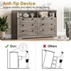 55" Modern TV Stands, Wood Chest of Drawers with Charging Station, LED Lights and 2 Storage Compartments, 6 Drawer Dresser for Living Room, Hallway - 3 of 4