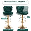 QingMoon Height Adjustable Swivel Barstools, Velvet Tufted Counter Chairs Set of 2 with Chrome Footrest and Base for Kitchen Island, Pub and Cafe - 3 of 4