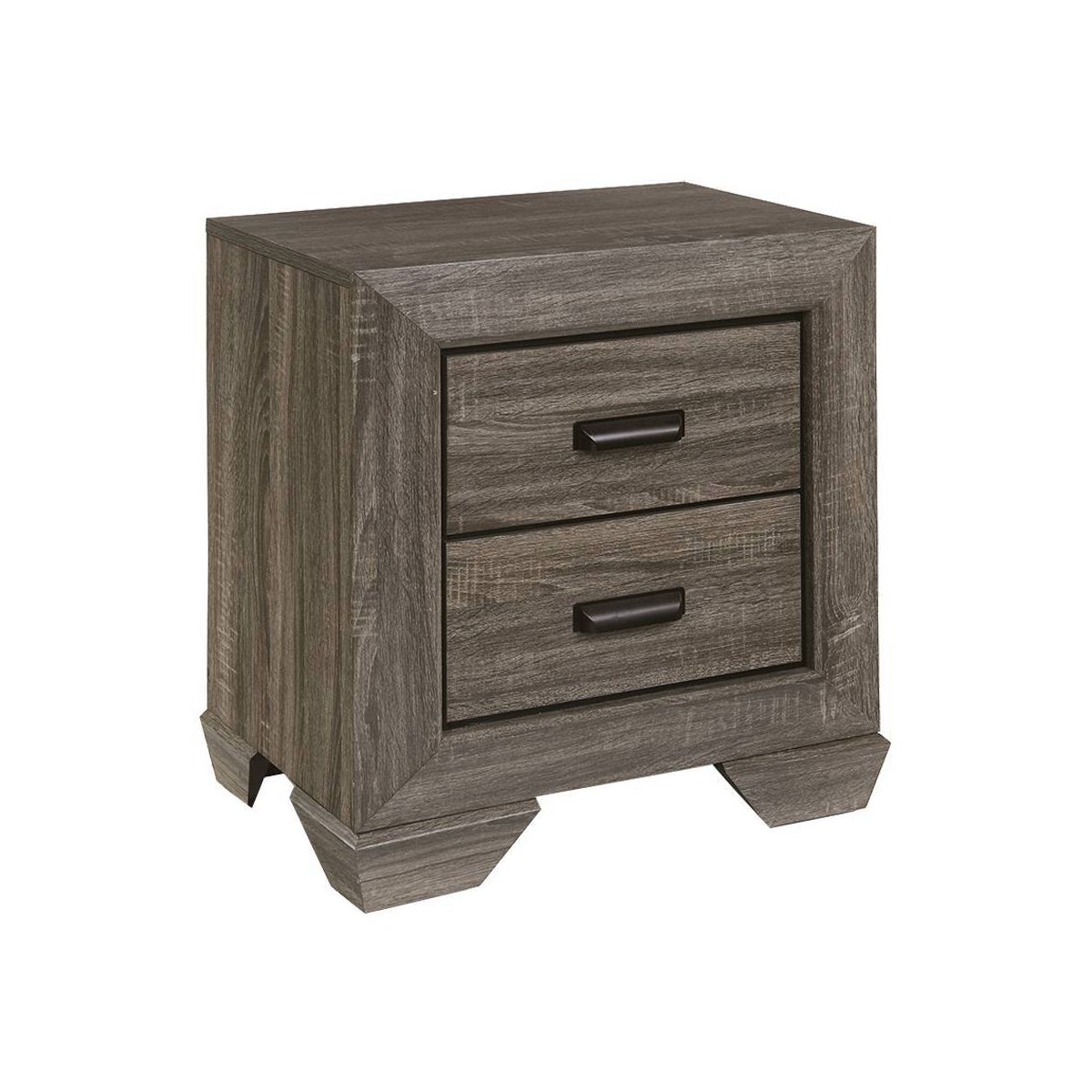 24" Lyndon Nightstand Weathered Gray Grain - Acme Furniture: English Dovetail, Metal Glides, PVC Edging - thumbnail 7