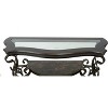 DOMETOUR Sofa Table, Glass table top, MDF W/marble paper middle shelf, powder coat finish metal legs. (54Lx20Wx30H) - 3 of 4