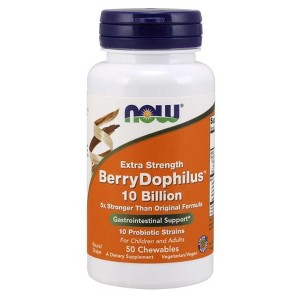 BerryDophilus Extra Strength 10 Billion by Now Foods  -  50 Chewable - 1 of 2