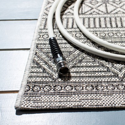 Safavieh Black and Grey Geometric Square Indoor/Outdoor Rug