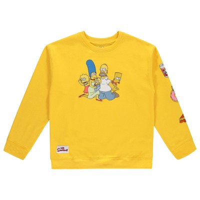 Men's The Simpsons Crewneck Sweatshirt - The Simpsons Homer, Bart, Lisa, Krusty the Clown - The Simpsons Embroidered Crewneck Sweatshirt