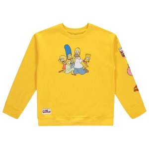 Men's The Simpsons Crewneck Sweatshirt - The Simpsons Homer, Bart, Lisa, Krusty the Clown - The Simpsons Embroidered Crewneck Sweatshirt - 1 of 4