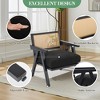 COZONY Mid-Century Accent Chair, Rattan Back, Linen Cushions, Wood Frame, Easy Assembly, Living Room, Bedroom, Apartment - 4 of 4