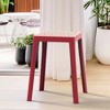 LeisureMod Tresse Stackable Dining Stool – Mid-Century Modern Square Backless Wicker-Top Seat Indoor Outdoor Use for Kitchen, Patio, Garden Set of 2 - 2 of 4