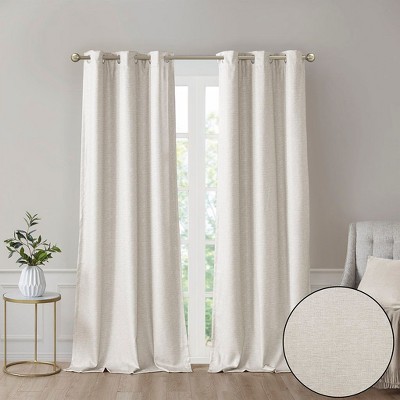 PAGED Printed Faux Silk Total Blackout Curtain Panel,2 PCS Window Curtain Panel with Grommet Top,Curtains for Bedroom,Living Room