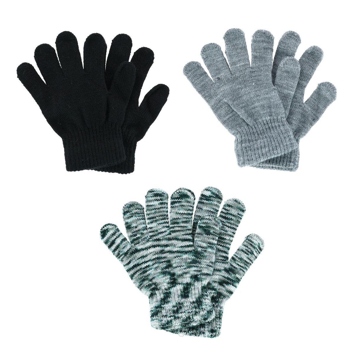 Polar Extreme Boy's One Size Multi Knit Magic Gloves (Pack of 3) - thumbnail 8