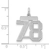 Black Bow Jewelry Sterling Silver, Jersey Collection, Medium Number 78 Pendant - 2 of 3