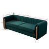 Modern Velvet Couch,Loveseat Sofa,Upholstered Sofa With Arms And Golden Metal Legs For Living Room Bedroom And Office-Cuddlewood - 4 of 4