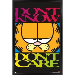 Trends International Garfield - Don't Care Framed Wall Poster Prints - 1 of 4