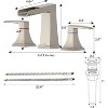 Coucheta Waterfall Widespread Bathroom Faucet - 8" 3-Hole with 2 Handles, Includes Pop-Up Drain & Supply Lines in Multiple Brushed Finishes - 3 of 4