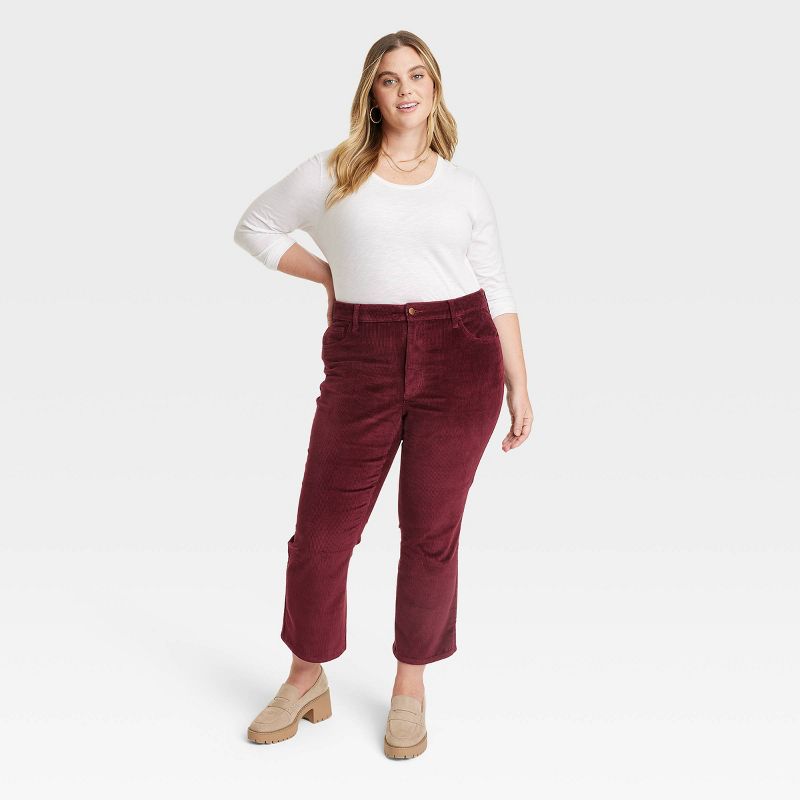 Women's High-Rise Corduroy Bootcut Jeans - Universal Thread™ Burgundy, 4 of 11