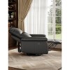 Manual Recliner Chair for Adults, PU Leather Swivel Rocker Recliner with Padded Armrests, Upholstered Reclining Chair for Living Room or Nursery - 4 of 4