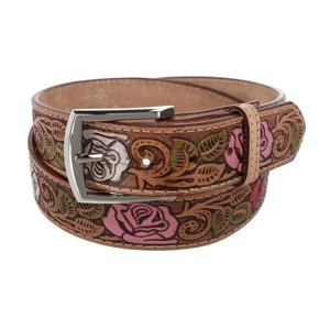 CTM Women's Floral Embossed Western Belt - 1 of 4