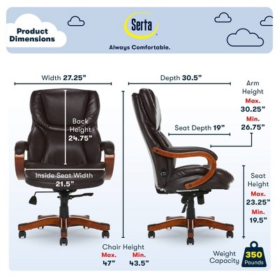 Biscuit Brown Bonded Leather High-Back Executive Swivel Chair