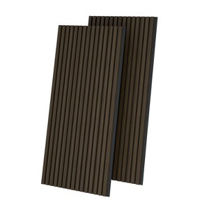 Wooakway 2-PC/4-PCs Acoustic Soundproof Slat Wall Panels 3D Decorative Wall Sculptures Modern Wall Decor Natural Wood/Black/Walnut - 1 of 4