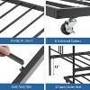 Twin Metal Daybed with Trundle & Casters, Pull Out Sleeper Frame with Steel Slats, No Box Spring Needed, for Bedroom Apartment Living Room - 2 of 4