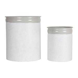 Gray Metal Set of 2 Planters - Foreside Home & Garden - 1 of 4