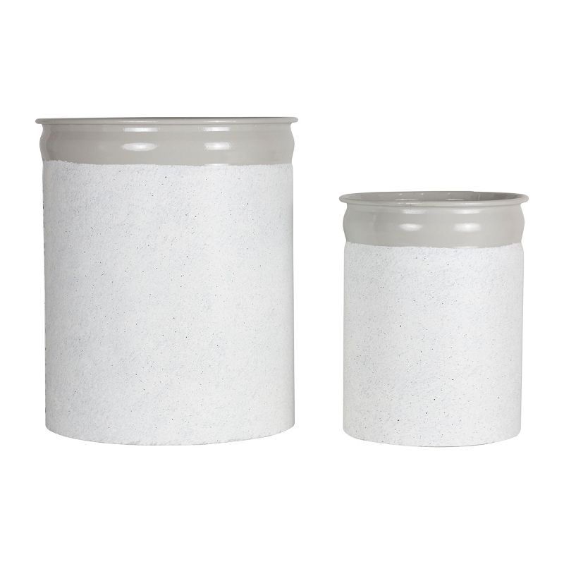 Gray Metal Set of 2 Planters - Foreside Home & Garden, 1 of 7