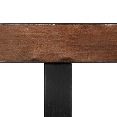 Bronze and Black Round Metal Coffee Table with Criss-Cross Base