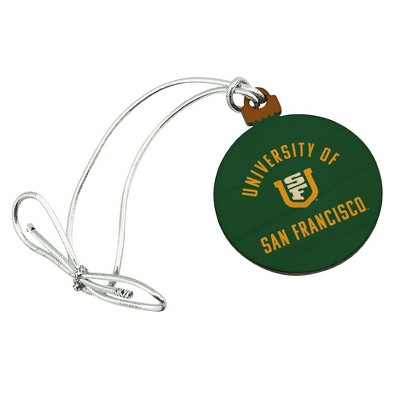 University of San Francisco Dons Logo Mini Small Tiny Wood Christmas Tree Holiday Ornament