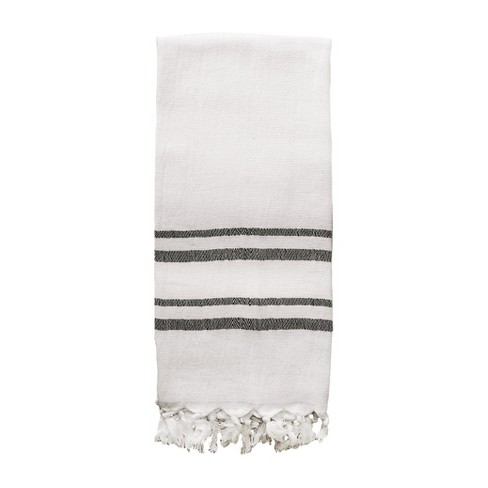 Sweet Water Decor Haley Turkish Hand Towel Two Black Stripe - 19x35