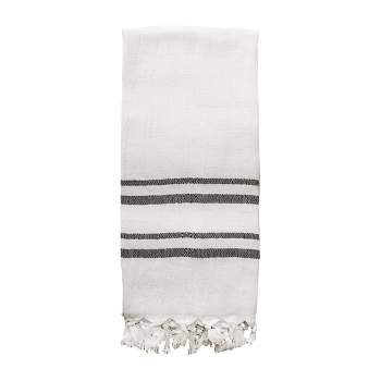 Sweet Water Decor Haley Turkish Hand Towel Two Black Stripe - 19x35"