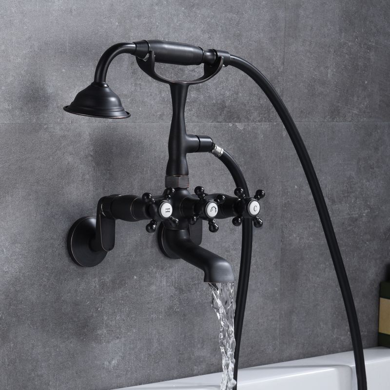 Sumerain Clawfoot Tub Faucet with Hand Shower, 3" to 9"  Wall Mount Tub Filler in Oil Rubbed Bronze, 3 of 19