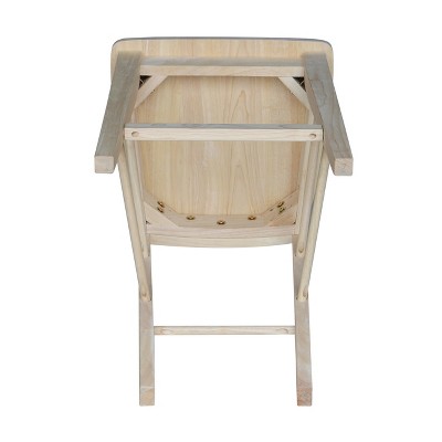 Traditional Unfinished Solid Parawood 24" Cafe Barstool