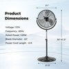 Costway 18"/20" High Velocity Pedestal Fan with 3 Speeds 360° Tilt & Adjustable Height for Home - 3 of 4
