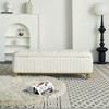 TUYOHW Upholstered Storage Ottoman with Safety Hinge, Gold Decoration Strip and Gold Embroidery Footstool, Ottoman Bench for Living Room - 2 of 4