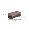 HomeRoots 52" Brown Chenille And Faux Leather Tufted Storage Ottoman - 3 of 4