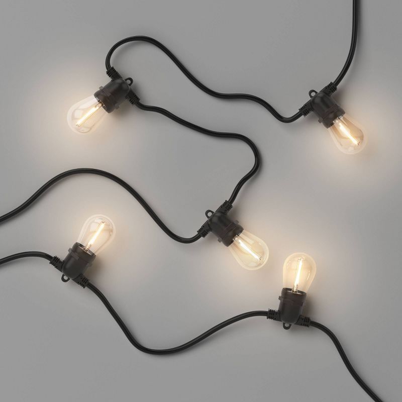 10ct LED Non-Drop Indoor Outdoor Caf&#233; String Lights Clear Bulbs with Black Wire - Threshold&#8482;, 4 of 6