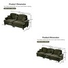 Mid-Century Sectional Sofa, 3-Seat Sofa and 2-Seat Loveseat with Flared Arms with Removable Skirt, Chenille Sofa with Cushion-Coolbibila - 4 of 4