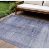 Navy Blue And Sky Blue Abstract Washable Indoor Outdoor Area Rug - 2 of 4