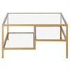 Brass Finish Square Coffee Table - Henn&Hart - 2 of 4