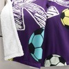 52"x60" Girls Soccer Kick Faux Shearling Kids' Throw Purple - Lush Décor: Lightweight Sports Blanket, Machine Washable - 4 of 4