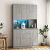 74" Kitchen Pantry Cabinet, Freestanding Buffet Cupboards Sideboard with Drawer, LED Lights, Microwave Stand for Kitchen Dinning Room Living Room - 2 of 4