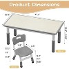 Kids Table and 4 Chairs Set, Height Adjustable Toddler Table and Chair, Kid Play Furniture for Reading, Drawing - 2 of 4