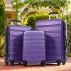 Okak 3 Piece Luggage Set with Hardside and Spinner Wheels, Expendable Suitcase Set with TSA Lock, Carry On Suitcase for Family - 4 of 4
