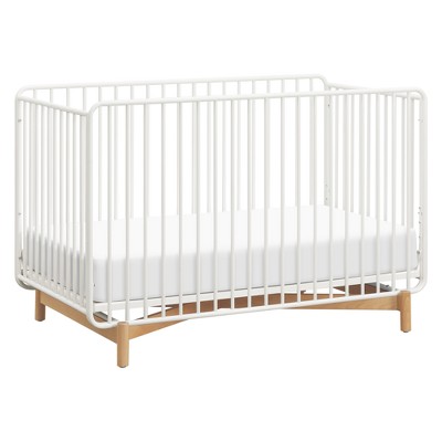 white metal crib