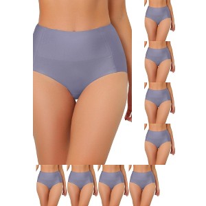 INSPIRE CHIC Women's Tummy Control Unlined High-Waisted Breathable Hipster Underwear 9 Packs - 1 of 4