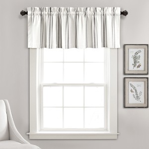 Lush Décor Farmhouse Stripe Yarn Dyed Recycled Cotton Valance Gray Single 52x18+2 - 1 of 4
