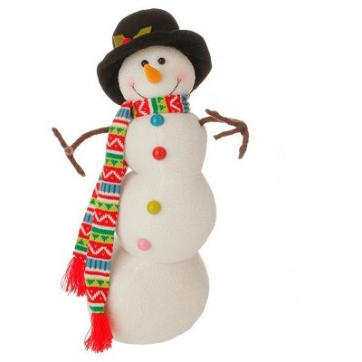 Raz Imports 21" White and Black Posable Christmas Snowman Decor